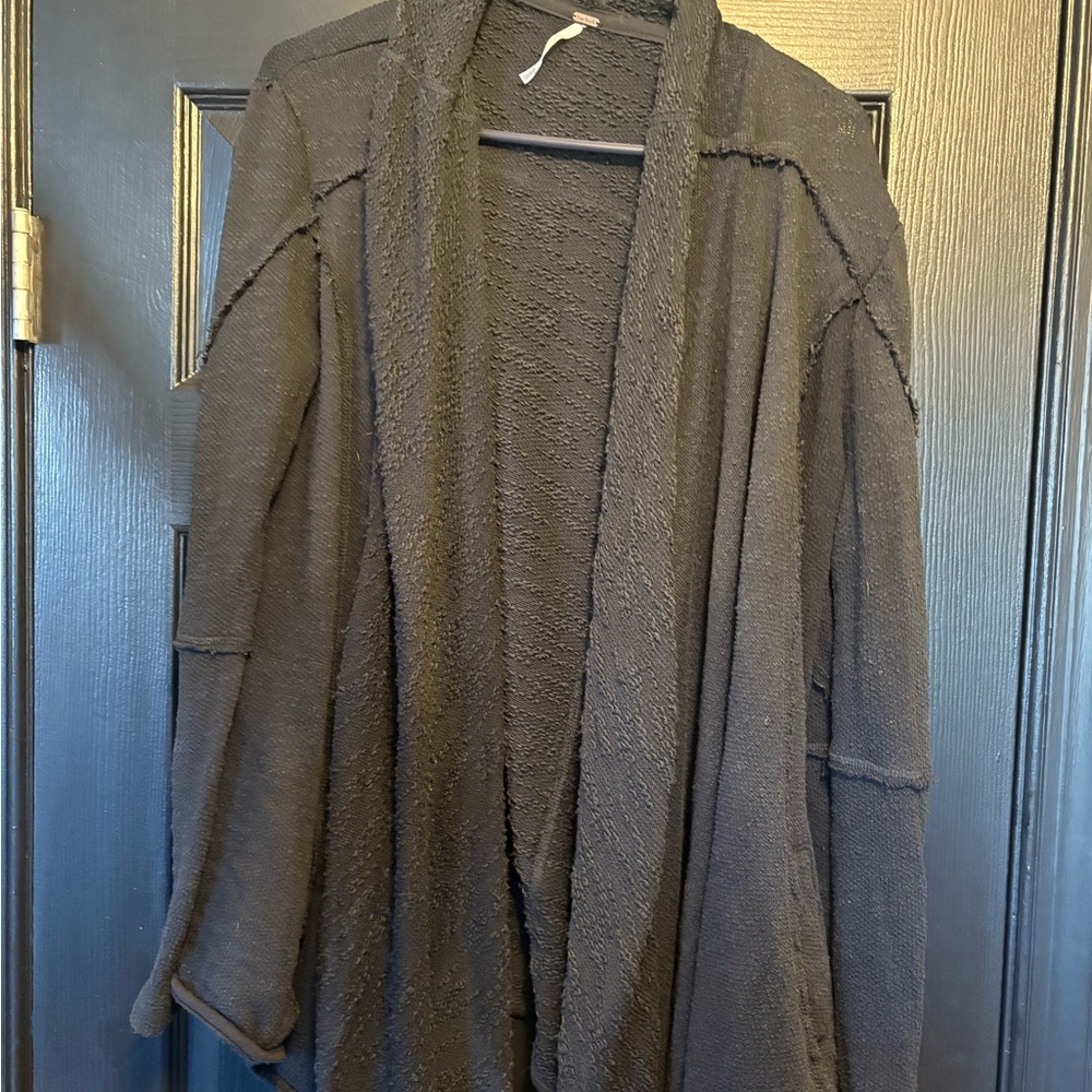 Cozy Black Open Front Cardigan